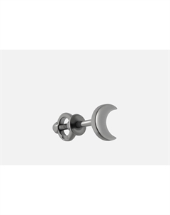 Моносерьга серебряная Месяц черный родий 1 шт Baltsilver