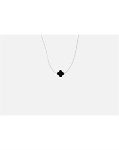 Колье с ониксом серебристое Планета Клевер 1 шт Morza