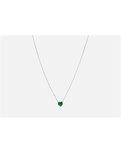 Цепь С зеленым сердцем серебристая 1 шт Attribute shop