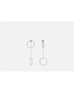 Серьги Геометрия Асимметричные 2 шт Attribute shop