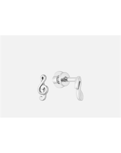 Серьги серебряные Нота ассиметрия 2 шт Baltsilver