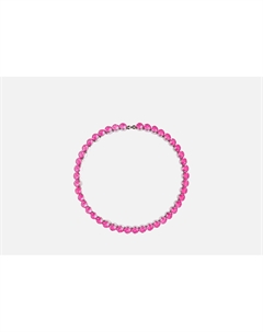 Колье С розовыми кристаллами серебристое 1 шт Attribute shop