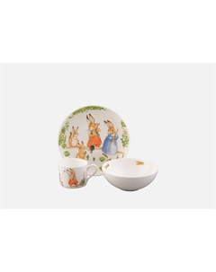 Тарелка, чашка, миска Восточная, Дружная семейка 3 шт Императорский фарфоровый завод