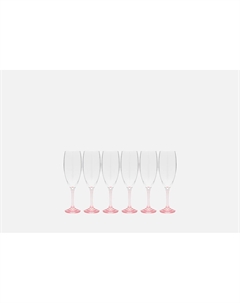 Набор бокалов для шампанского Магнолия, розовый 6 шт Crystalex