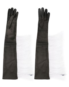 Длинные перчатки с перьями Attico