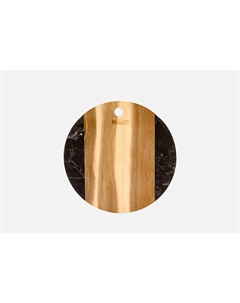 Доска разделочная круглая с ручкой ACACIA, черный, 26x26x1,2 см 1 шт Regent inox