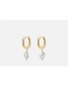 Серьги Cornelia Hoops Baroque Pearl gold 2 шт Viamore