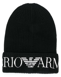 Emporio armani шапка бини с логотипом m черный Emporio armani