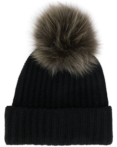 Yves salomon accessories меховая шапка бини один размер черный Yves salomon accessories