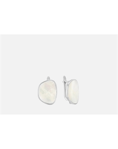 Серьги Uneven mother of pearl silver 2 шт Attribute shop