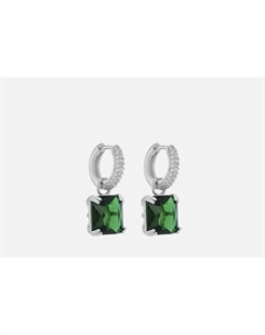 Серьги Green stone silver 2 шт Attribute shop