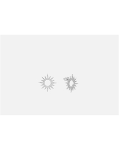 Серьги Sun with zircons silver 2 шт Attribute shop