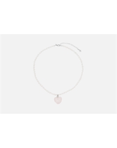 Чокер Silver sugar quartz with pink heart 1 шт Attribute shop