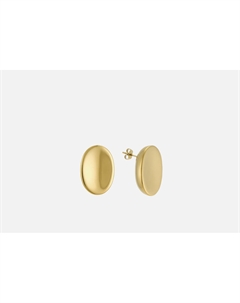 Серьги Oval glossy gold 2 шт Attribute shop