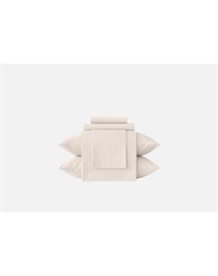 Комплект постельного белья Stripe, Santique White, наволочки 70х70, полутораспальный 1.5-спальный мл Verossa