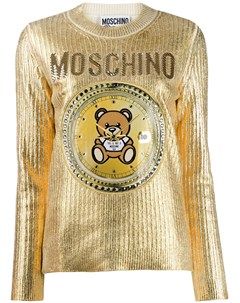Moschino свитер teddy с вышивкой 44 золотистый Moschino