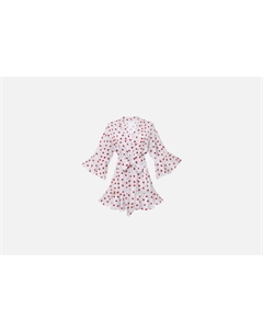 Шелковый халат с воланом Red hearts M мл Mimi brand