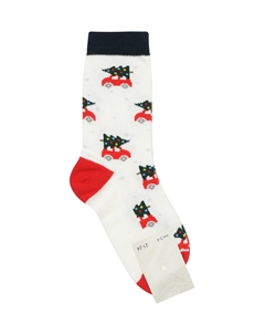 Носки, принт красная машинка с елочкой Story loris