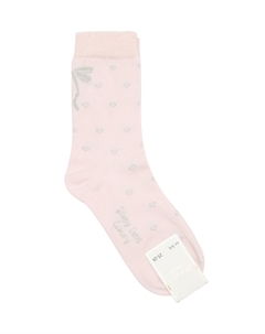 Носки, принт серый бантик и сердечки Story loris