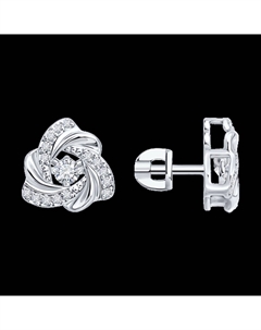 Серьги из белого золота с бриллиантами выращенными Sokolov