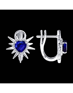 Серьги из белого золота с бриллиантами и сапфирами Sokolov