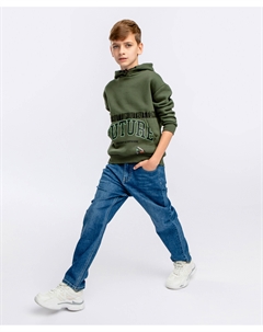 Джинсы с принтом синие Button blue