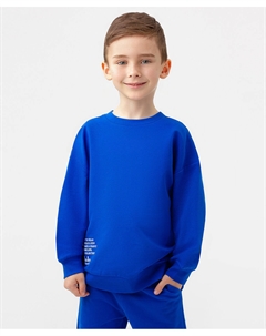 Свитшот оверсайз с текстовым принтом синий Button blue