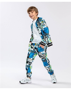 Брюки трикотажные с начесом мультицвет Button blue