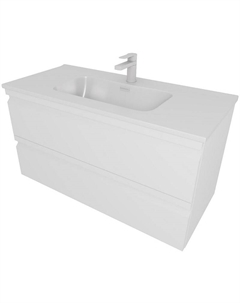 Тумба с раковиной Вега 100 AQ77100-MW подвесная Белая матовая Aquatek