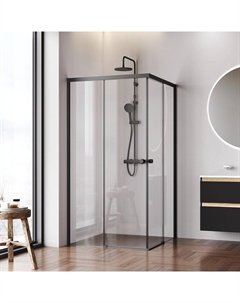 Душевой уголок X-joy99х99 W94G-403-100100-BT1K профиль цвет Черный матовый стекло Прозрачное Am.pm.