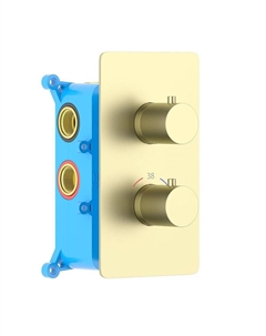 Смеситель для душа Европа AQ1393BG с термостатом цвет Золото шлифованное Aquatek