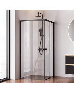 Душевой уголок X-joy89х89 W94G-403-9090-BТ1К профиль цвет Черный матовый стекло Прозрачное Am.pm.
