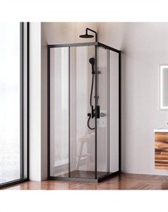 Душевой уголок Gem100х80 W90G-403-100280-BT профиль цвет Черный матовый стекло Прозрачное Am.pm.