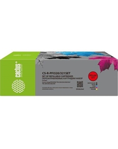 Картридж упаковка 5 шт. Cactus CS-R-PFI320/321SET, черный / черный матовый / голубой / желтый / пурпурный / CS-R-PFI320/321SET