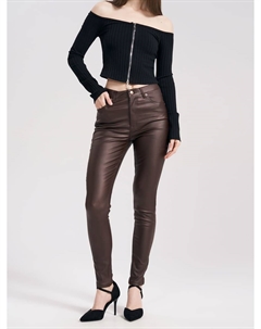 Зауженные брюки скинни из эко-кожи Твое