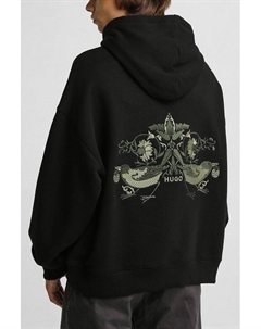 Худи хлопковое с вышивкой Hugo