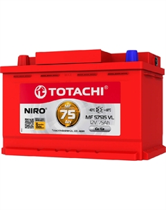 Автомобильный аккумулятор Niro MF 75 Ач прямая полярность L3 Totachi