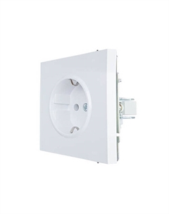 Розетка 1 пост Zima ПБТ с защитой от детей белый Lezard
