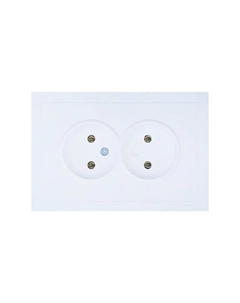 Розетка 2 пост Zima б/з ПБТ белая Lezard