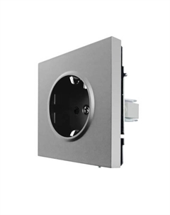 Розетка 1 пост Zima ПБТ с защитой от детей серый матовый Lezard