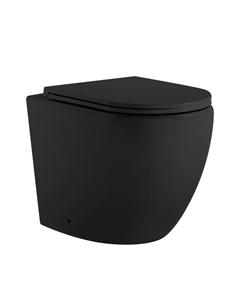 Унитаз приставной Bequem AC1111TMB с крышкой микролифт, черный матовый, со смывом торнадо Abber
