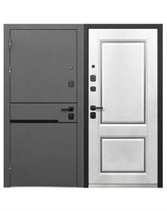 Дверь входная Luxor Классика левая графит серый муар - эмалит белый 960х2050 мм Ferroni