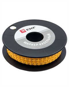 Маркеры кабельные (клипсы) PROxima 3-4,2 мм буква С желтые (1000 шт.) (plc-KM-2.5-C) Ekf