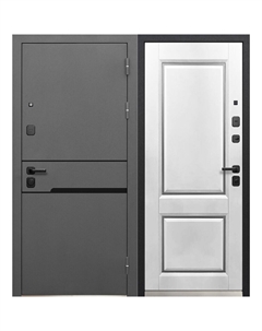 Дверь входная Luxor Классика правая графит серый муар - эмалит белый 960х2050 мм Ferroni