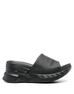 Кожаные шлепанцы с тисненым логотипом, черный Givenchy