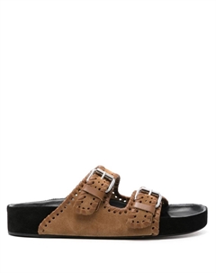 Замшевые шлепанцы Lennyo с пряжками, коричневый Isabel marant