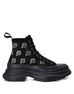 Сапоги Luna со стразами и сеткой, черный Karl lagerfeld