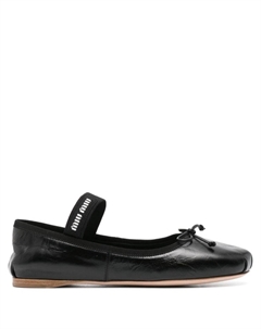 Балетки с бантами, черный Miu miu
