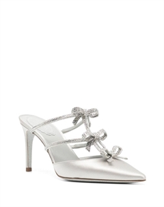 Мюли с бантом René Caovilla, серебристый Rene caovilla