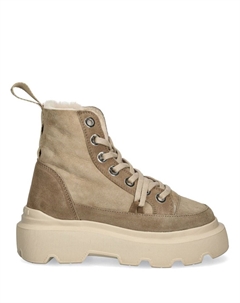 Женские ботинки замшевые на шнуровке, серый Inuikii